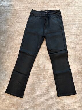 PAIGE Women's Black Boot Cut Jeans coated. Like new. Size 30